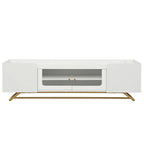 63.07 TV Stand with Glass & Gold Frame for 70 TVs