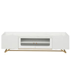 63.07 TV Stand with Glass & Gold Frame for 70 TVs