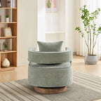 29.1 Swivel Accent Chair with Weathered Wood Base