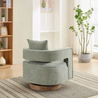 29.1 Swivel Accent Chair with Weathered Wood Base