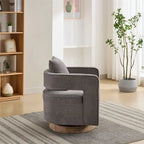 29.1 Swivel Accent Chair with Weathered Wood Base