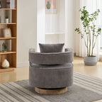 29.1 Swivel Accent Chair with Weathered Wood Base