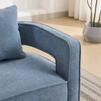 29.1 Swivel Accent Chair with Weathered Wood Base