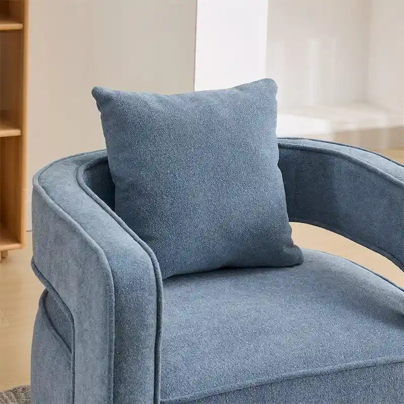 29.1 Swivel Accent Chair with Weathered Wood Base