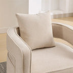 29.1 Swivel Accent Chair with Weathered Wood Base