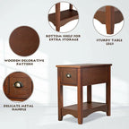 Modern-Style Side Table / Coffee Table (2-Piece Set), Compact Design with Drawer — 13" x 22" x 23" (L x W x H)