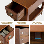 Modern-Style Side Table / Coffee Table (2-Piece Set), Compact Design with Drawer — 13" x 22" x 23" (L x W x H)