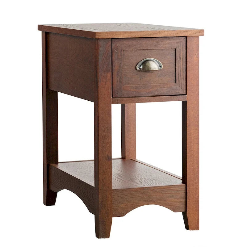 Modern-Style Side Table / Coffee Table (2-Piece Set), Compact Design with Drawer — 13" x 22" x 23" (L x W x H)