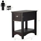Modern-Style Side Table / Coffee Table (2-Piece Set), Compact Design with Drawer — 13" x 22" x 23" (L x W x H)