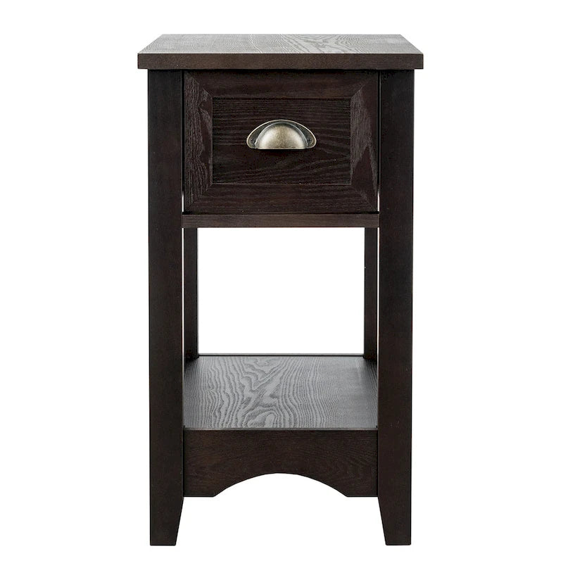 Modern-Style Side Table / Coffee Table (2-Piece Set), Compact Design with Drawer — 13" x 22" x 23" (L x W x H)