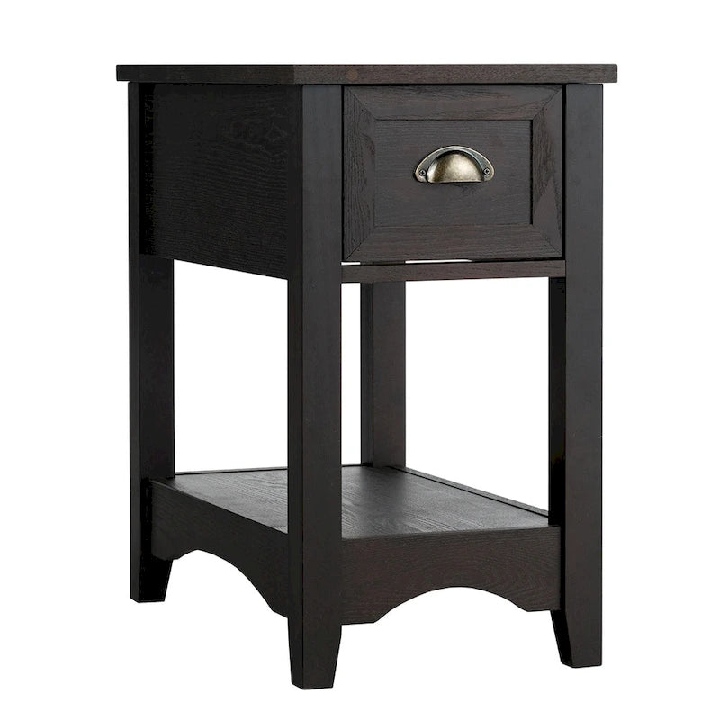 Modern-Style Side Table / Coffee Table (2-Piece Set), Compact Design with Drawer — 13" x 22" x 23" (L x W x H)