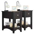 Modern-Style Side Table / Coffee Table (2-Piece Set), Compact Design with Drawer — 13" x 22" x 23" (L x W x H)