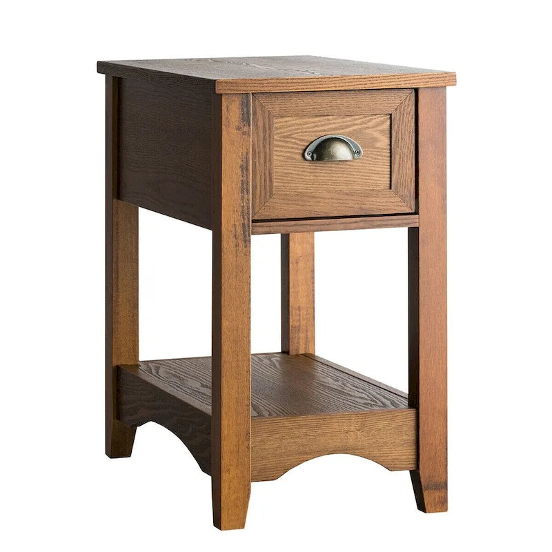 Modern-Style Side Table / Coffee Table (2-Piece Set), Compact Design with Drawer — 13" x 22" x 23" (L x W x H)