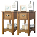 Modern-Style Side Table / Coffee Table (2-Piece Set), Compact Design with Drawer — 13" x 22" x 23" (L x W x H)