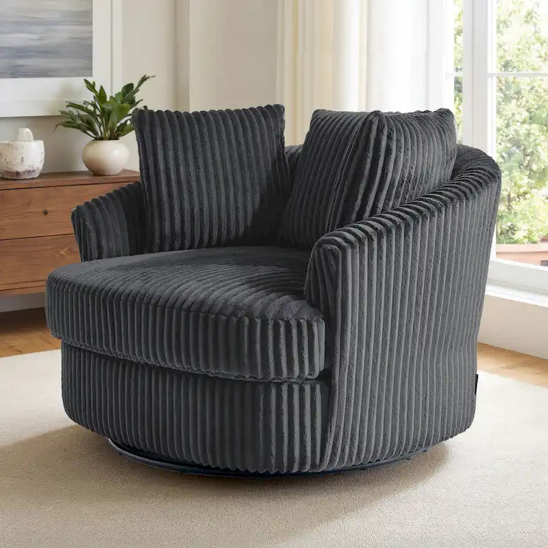 Swivel Tub Chair With Integrated Armrests And Removable, Washable Cover