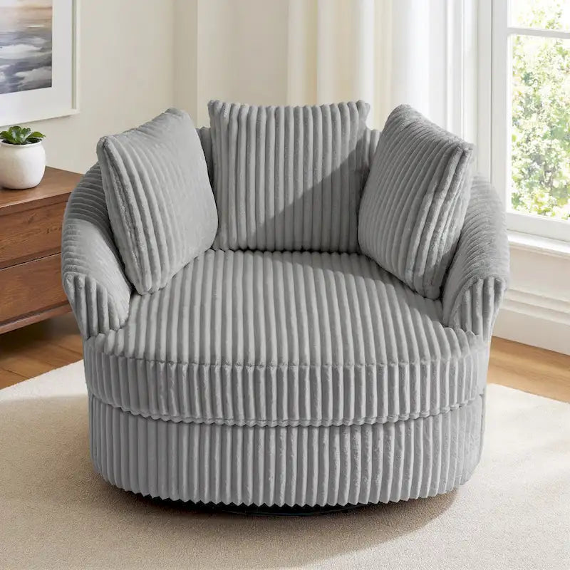 Swivel Tub Chair With Integrated Armrests And Removable, Washable Cover