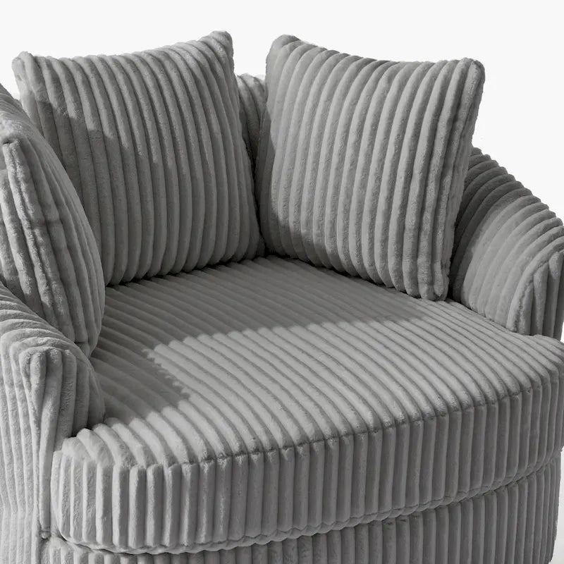 Swivel Tub Chair With Integrated Armrests And Removable, Washable Cover