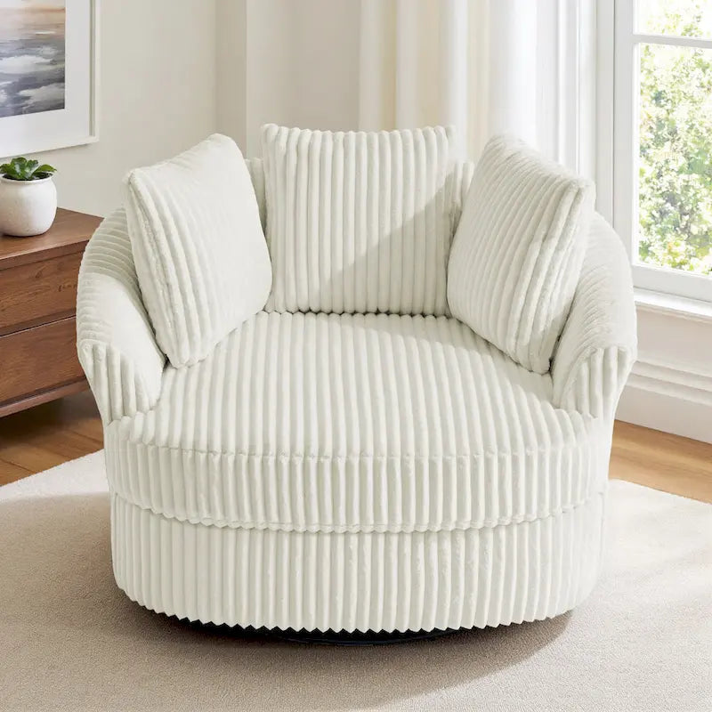 Swivel Tub Chair With Integrated Armrests And Removable, Washable Cover