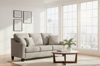Queen Size Sofa Sleeper Bed, Gray, Bifold Memory Foam Mattress