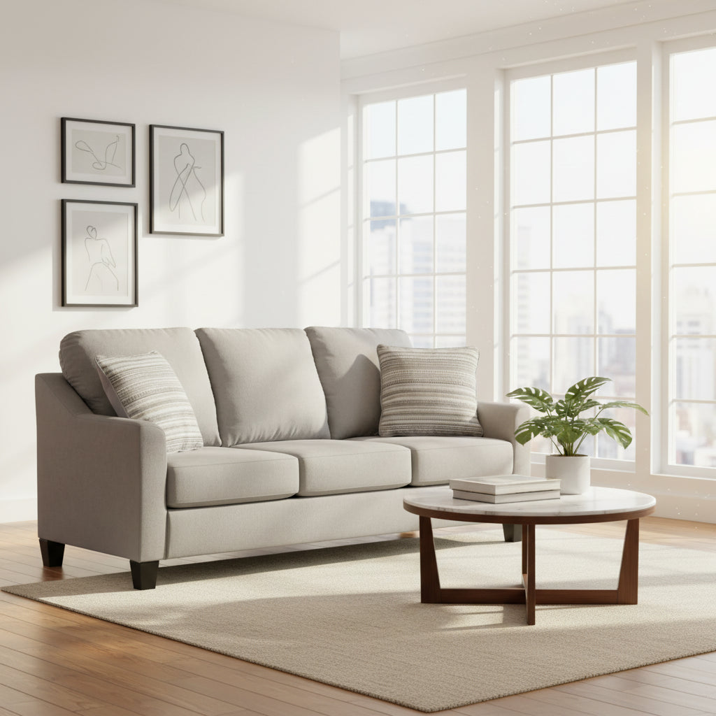 Lebo Queen Size Sofa Sleeper Bed, Gray, Bifold Memory Foam Mattress