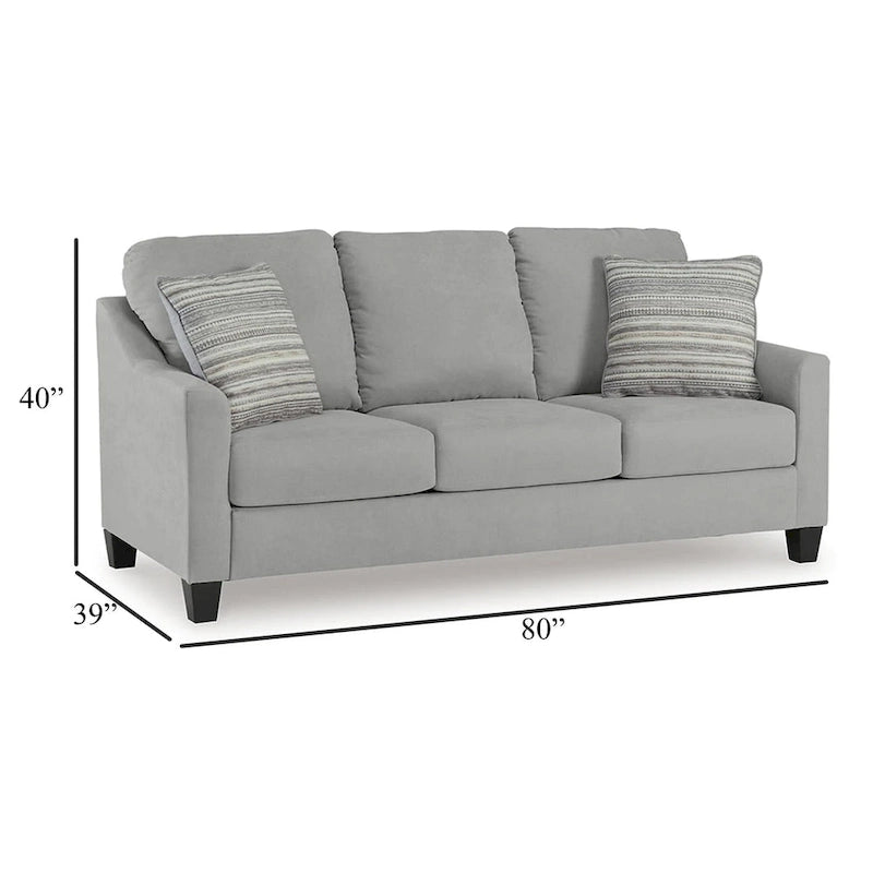 Queen Size Sofa Sleeper Bed, Gray, Bifold Memory Foam Mattress