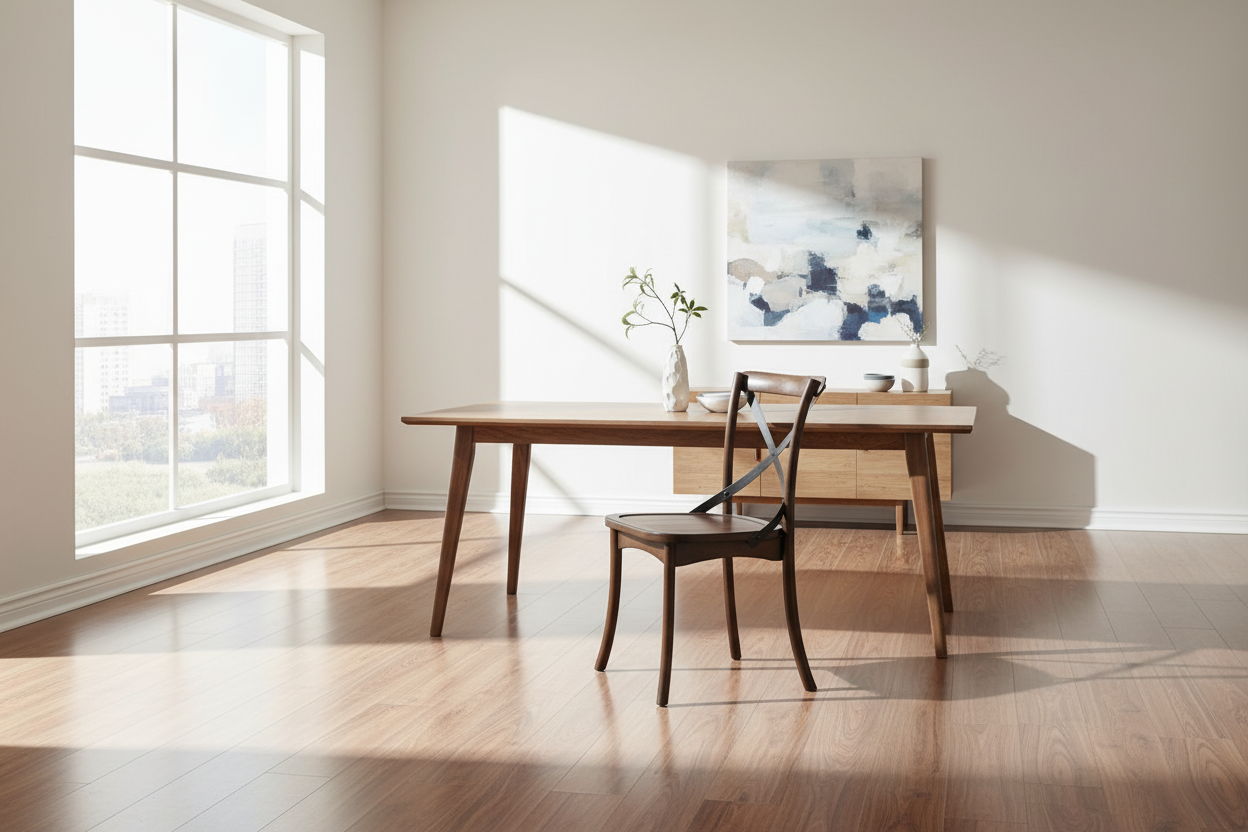 Brown Solid Wood Cross Back Dining Side Chairs and Classic Style Set of 2 - 18 L x 21 W x 35 H