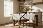 Brown Solid Wood Cross Back Dining Side Chairs and Classic Style Set of 2 - 18 L x 21 W x 35 H