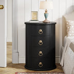 Solid Wood Bedside Table, Nightstand with 4 Drawers