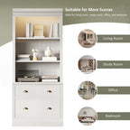 Versatile Tall Bookshelf with LED Lighting and Multiple Storage Options for Home