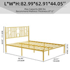 Platform Bed Frame Featuring Decorative Finials And Under-Bed Storage Space; No Box Spring Required.