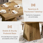 31.5-Inch Square Dining Table for 4, Farmhouse Kitchen Table for Dining Room - 31.5D x 31.5W x 29.53H