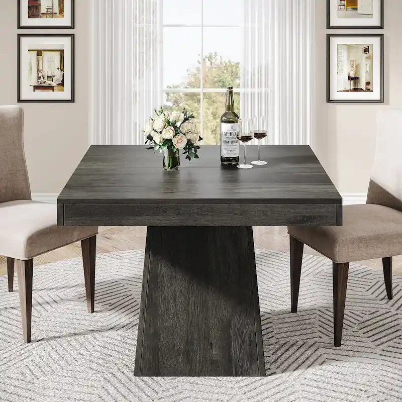 31.5-Inch Square Dining Table for 4, Farmhouse Kitchen Table for Dining Room - 31.5D x 31.5W x 29.53H