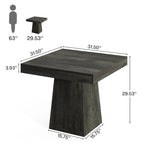 31.5-Inch Square Dining Table for 4, Farmhouse Kitchen Table for Dining Room - 31.5D x 31.5W x 29.53H