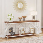71 Inches Extra Long Console Table Sofa Table with Open Storage Shelf, Narrow Long Sofa Tables Entry Table Behind Couch Table