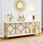 71 Inches Extra Long Console Table Sofa Table with Open Storage Shelf, Narrow Long Sofa Tables Entry Table Behind Couch Table
