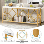 71 Inches Extra Long Console Table Sofa Table with Open Storage Shelf, Narrow Long Sofa Tables Entry Table Behind Couch Table