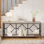 71 Inches Extra Long Console Table Sofa Table with Open Storage Shelf, Narrow Long Sofa Tables Entry Table Behind Couch Table