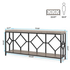 71 Inches Extra Long Console Table Sofa Table with Open Storage Shelf, Narrow Long Sofa Tables Entry Table Behind Couch Table