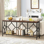 71 Inches Extra Long Console Table Sofa Table with Open Storage Shelf, Narrow Long Sofa Tables Entry Table Behind Couch Table