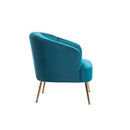 Tufted Velvet Accent Chair with Chrome Legs