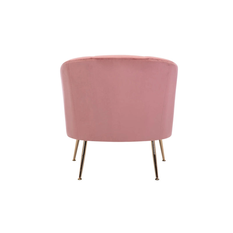 Tufted Velvet Accent Chair with Chrome Legs