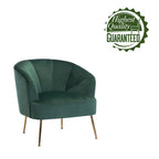 Tufted Velvet Accent Chair with Chrome Legs