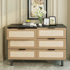 6 drawers Rattan dresser Rattan Drawer