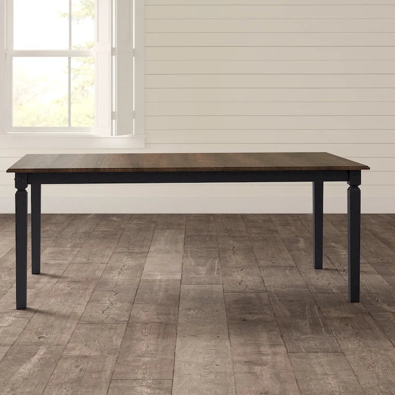 Rubbed Charcoal-Gray Rectangular Dining Table