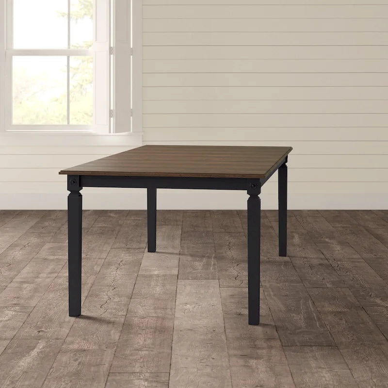 Rubbed Charcoal-Gray Rectangular Dining Table