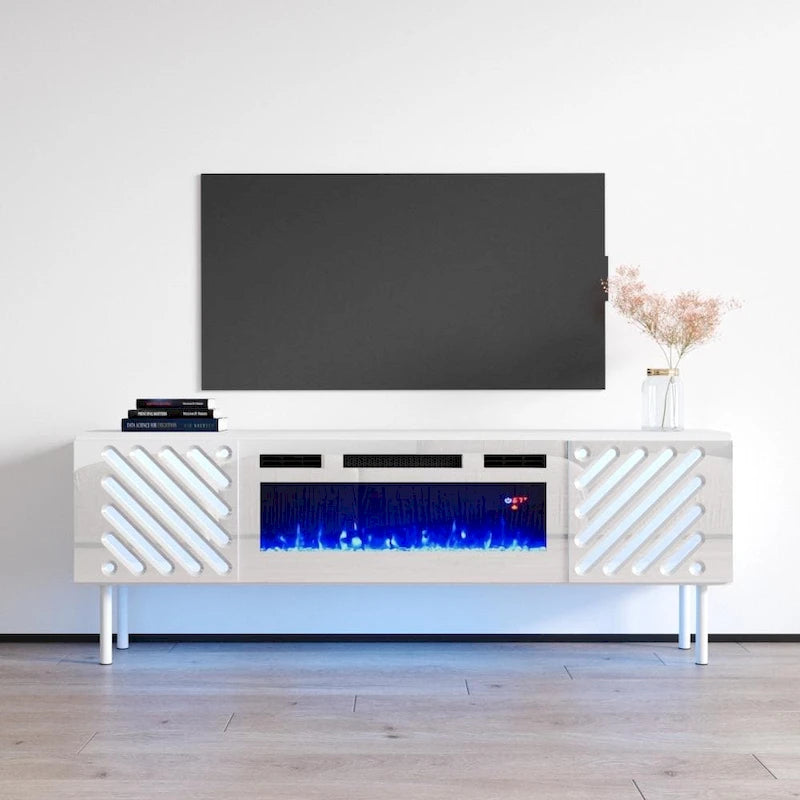 63-Inch TV Stand with Electric Fireplace