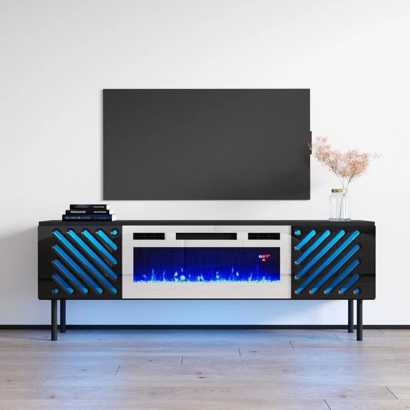 63-Inch TV Stand with Electric Fireplace