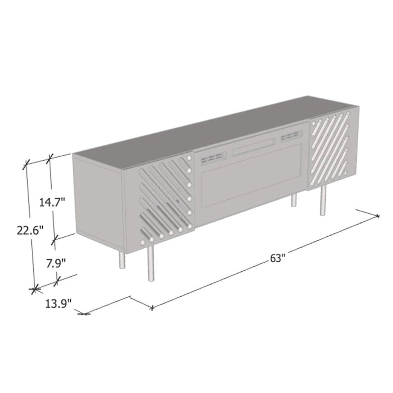 63-Inch TV Stand with Electric Fireplace