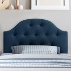 Diamond Tufted Fabric Arched Panel Headboard - Twin