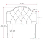 Diamond Tufted Fabric Arched Panel Headboard - Twin